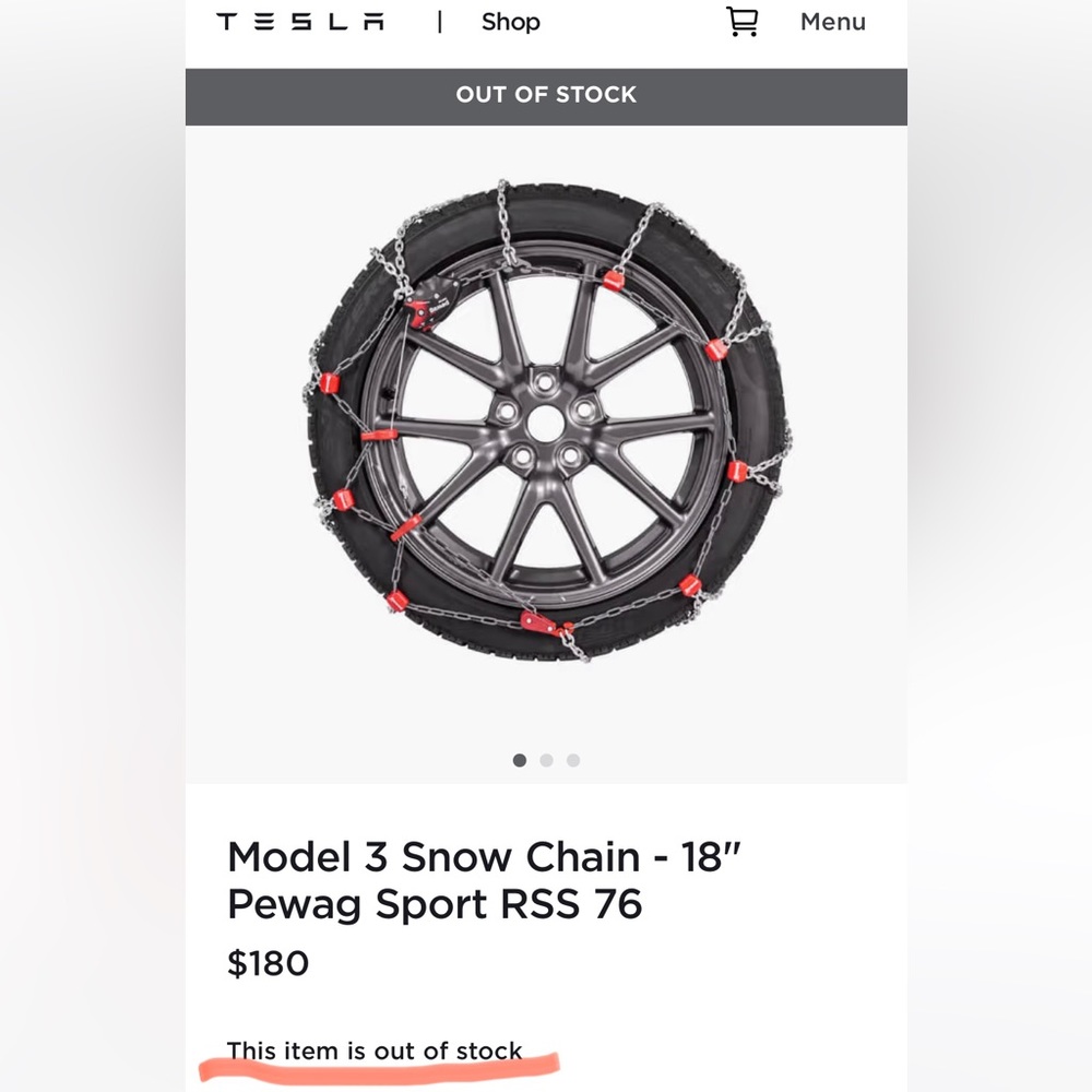 Tesla Model 3 snow chain New